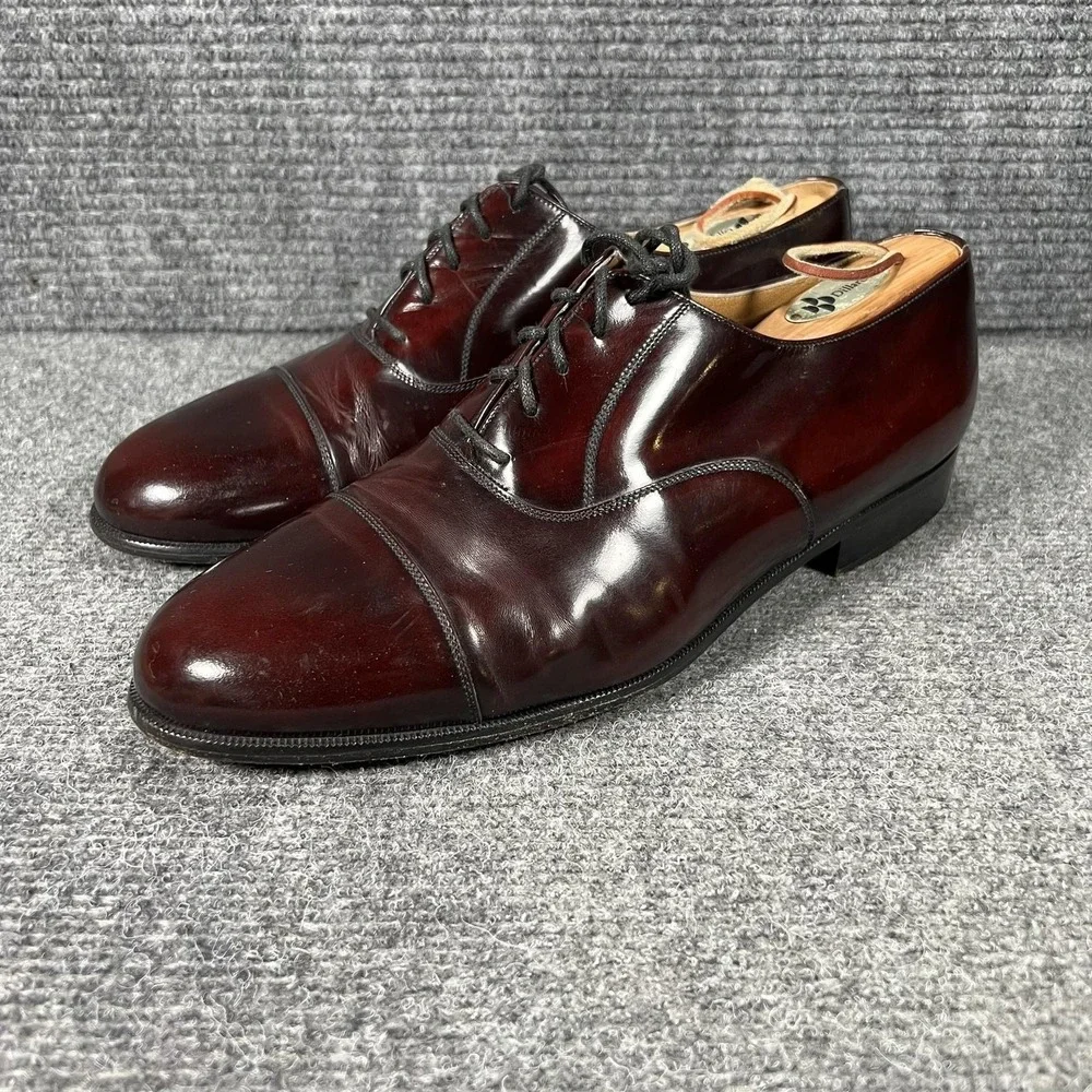 Caporicci Shoes Mens Size 10 W Brown Leather Cap Toe Oxford Handmade Italy 31150